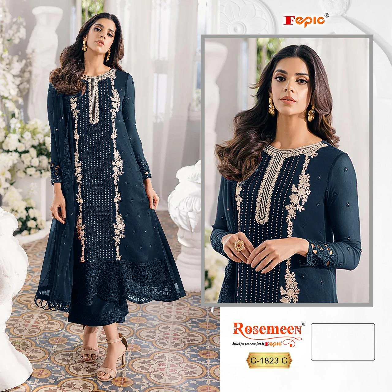 Fepic C 1823 Georgette Wholesale Pakistani Salwar Suit Catalog — Wholesale Salwar Suits, MPA wholesale from Surat - Gallery Image 5